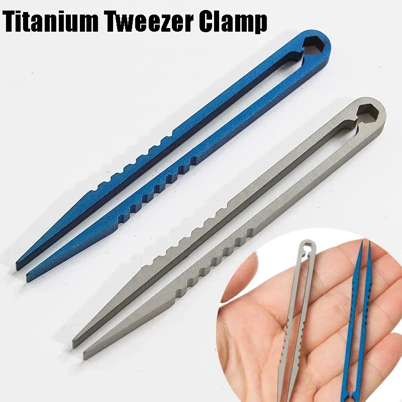 Di Động Hợp Kim Titan Nhíp Cứu Sinh Cắm Trại Du Lịch Mini Dụng Cụ EDC Thiết Bị Ngoài Trời Dụng Cụ Cắm Trại Tiếp Liệu