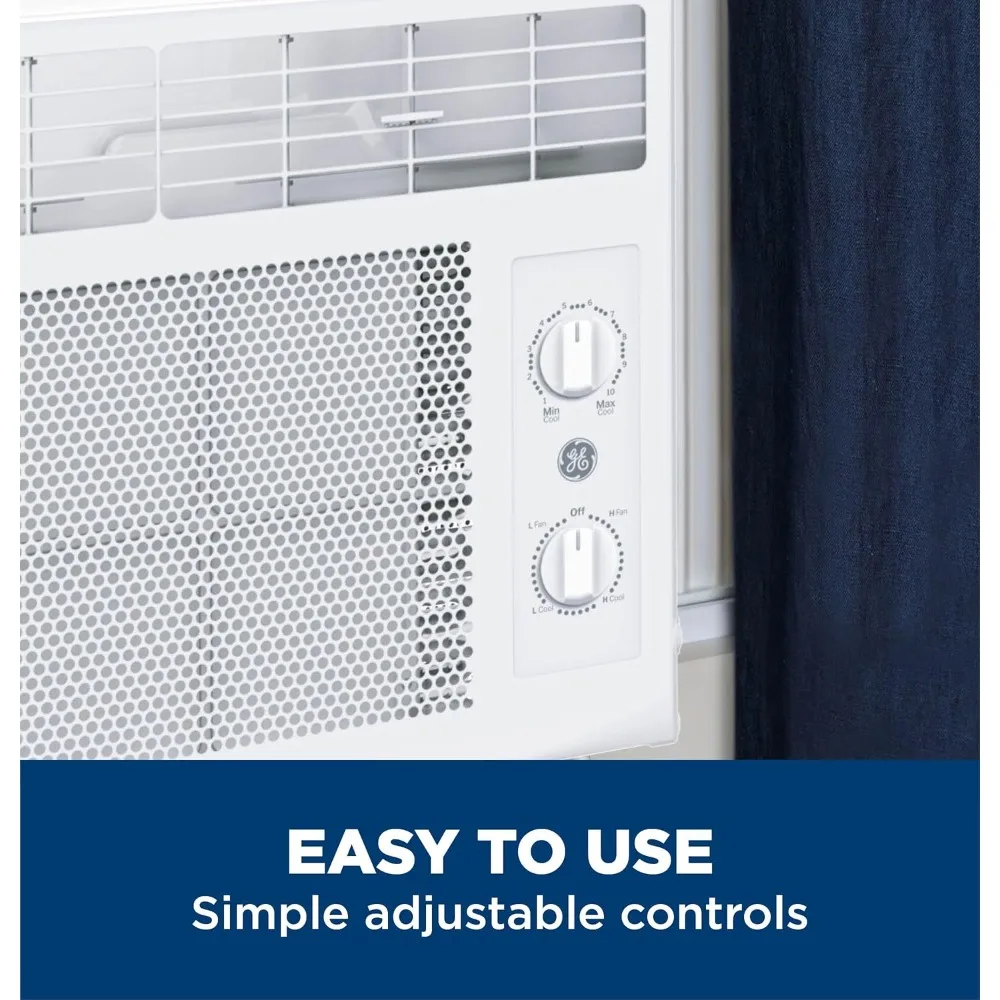 Window Air Conditioner Unit, 5,000 BTU for Small Rooms up to 150 sq ft. with Manual Adjustable Fan and Cooling Settings