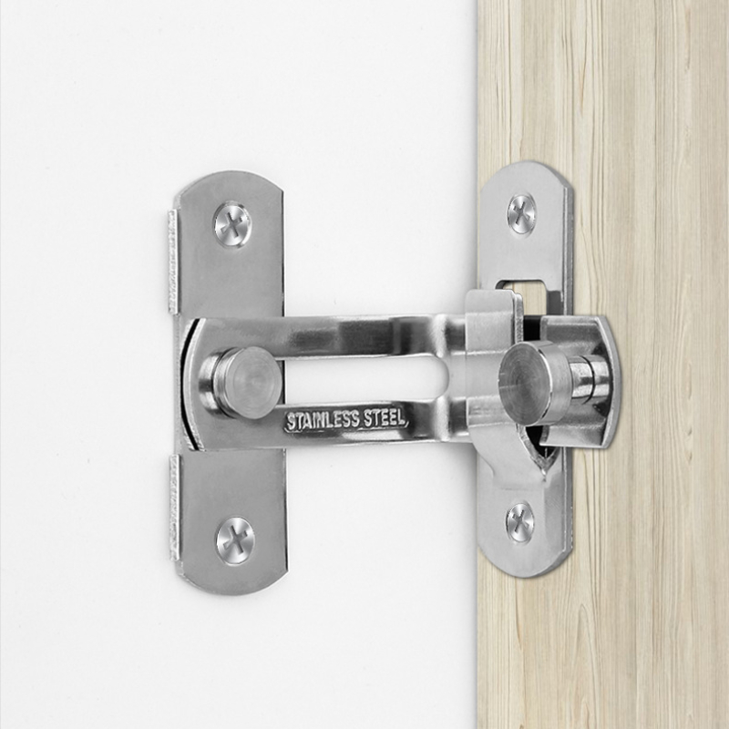 1PC Door Lock 90 Degree Barn Bolt Cast Stainless Steel Hook Latch Window Cabinet Locks with Screws Right Angle Sliding Gate Lock