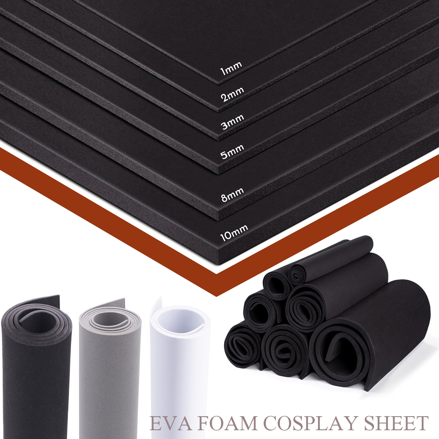 Espuma EVA para Cosplay, espesor 1/2/3/5/8/10mm, absorbente de sonido, espuma artesanal de Ultra alta densidad, 2 uds./1 ud.