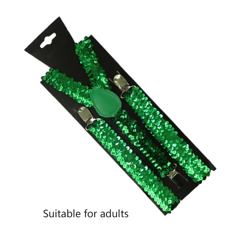 Clip-on Sequin Suspenders Elastic Suspender Multi Color Adjustable Y-back Dropshipping