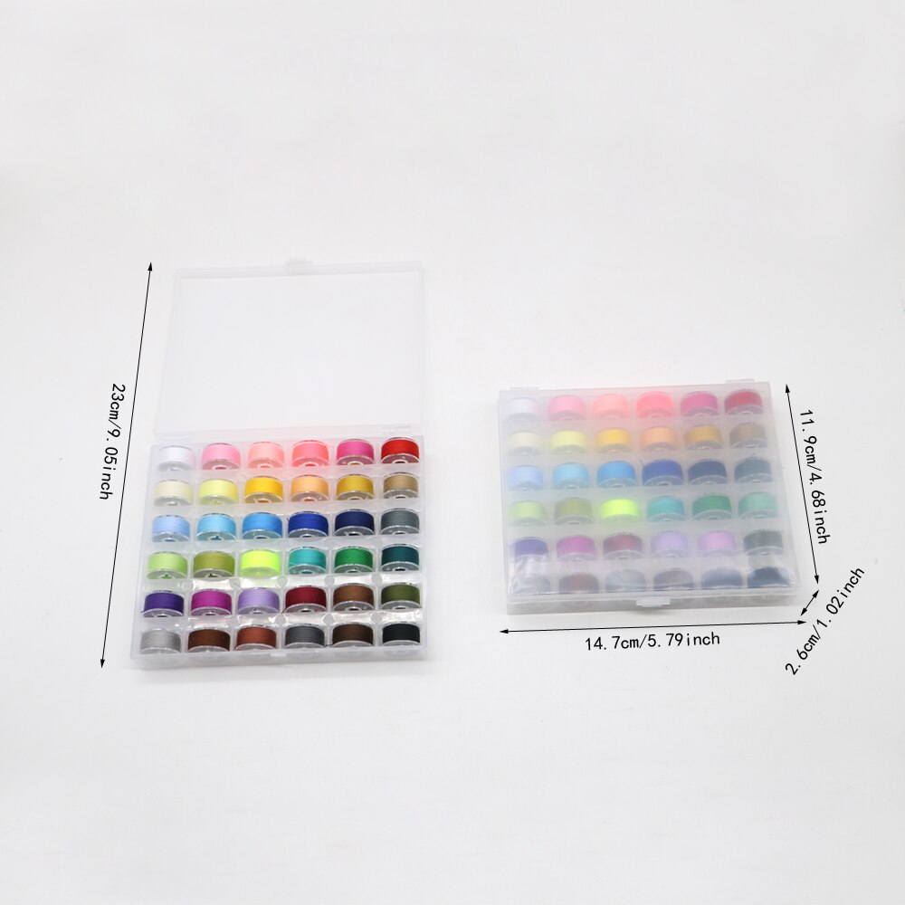 ด้ายเย็บผ้าโพลีเอสเตอร์งานปักด้วยมือสี25/36กล่องสีแบบสุ่ม