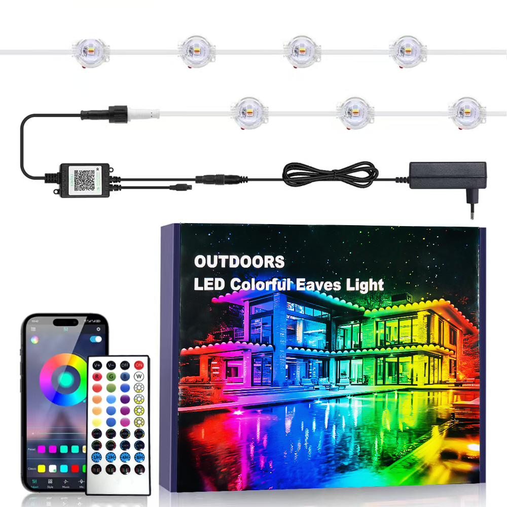 RGB 30M Traufe Lichter Smart Bluetooth Permanent Außen Lichter Im Freien Wasserdichte Garten Beleuchtung Saiten Dekor Weihnachten Lichter