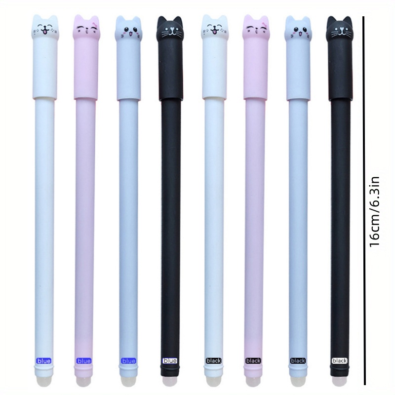 4/8/12pcs Creativo Gatto Penne Gel Cancellabili Set 0.5mm Manico Lavabile Magico Blu/Nero Inchiostro Cancellabile Ricariche Asta di Scrittura Stationer
