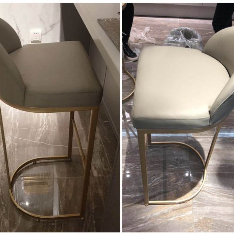 Nordic Bar Stuhl Hause Rückenlehne Barhocker Gold Einfache Freizeit Luxus Moderne Bar Stuhl Eisen Kunst Wohnkultur Möbel Zubehör