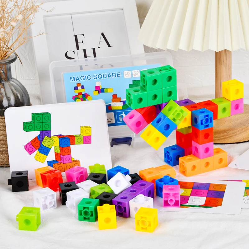 Magic Cube Puzzle Building Blocks โรงเรียนอนุบาลการศึกษาการรับรู้สี DIY Building Blocks ของเล่นของขวัญเปลี่ยนสี