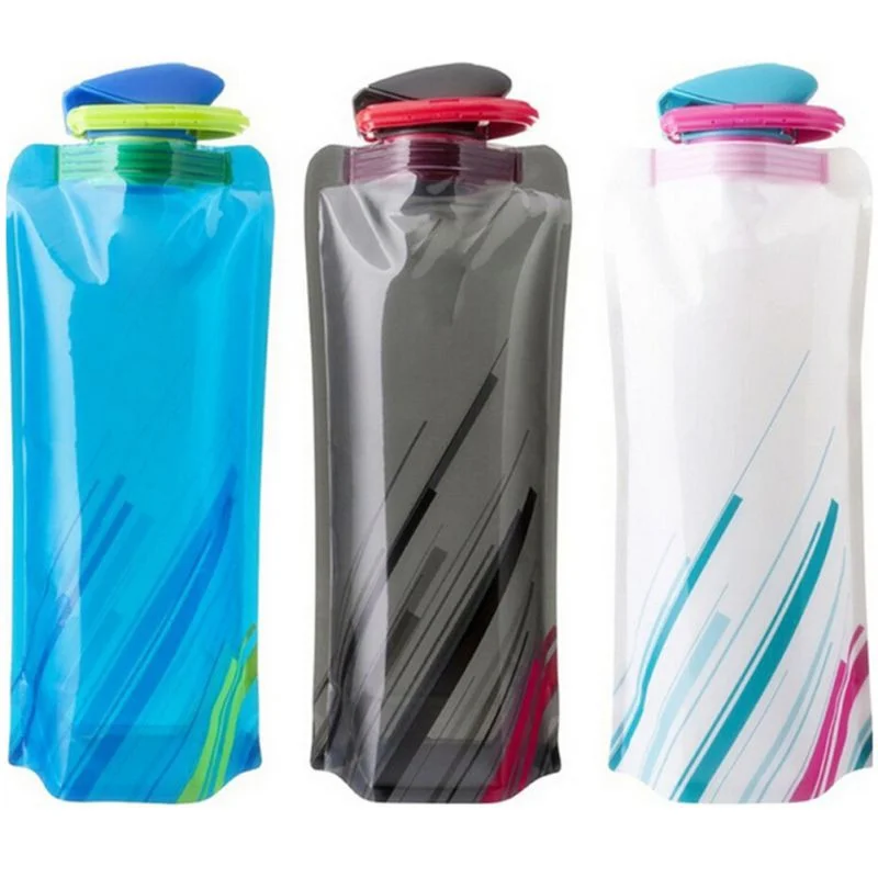 700Ml Đi Bộ Đường Dài Cắm Trại Sử Dụng Lại Siêu Nhẹ Thể Thao Ngoài Trời Thả Vận Chuyển Nước Túi Có Thể Gấp Lại Được Nước Mềm Túi