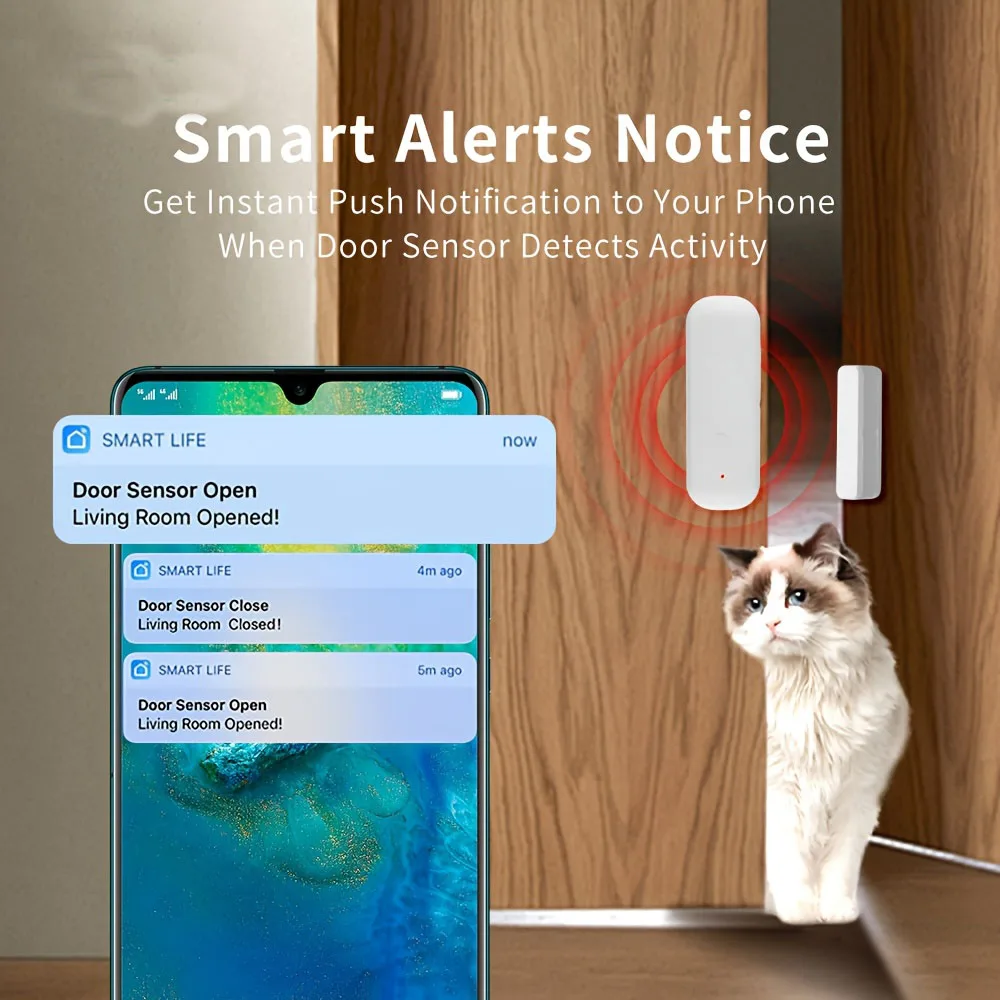 Tuya Zigbee 도어 윈도우 센서 스마트 보안 알람 개방형 폐쇄 감지기 홈 도난 방지 도어 접촉 센서 Google 홈 Alexa