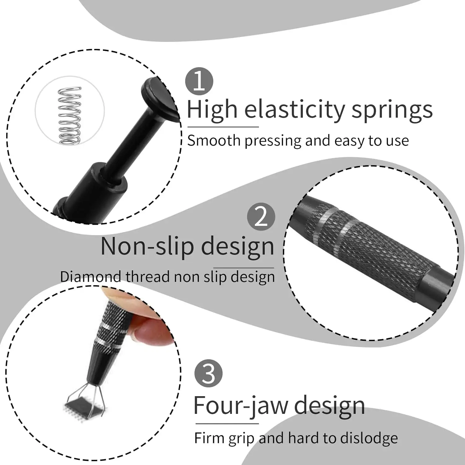 Professional ผู้ถือเครื่องประดับเจาะ Ball Grabber สกรูลูกปัด Pick Up ปากกาเครื่องมือ Gripper Prong แหนบ W/4 กรงเล็บ DIY ทําเครื่องมือ