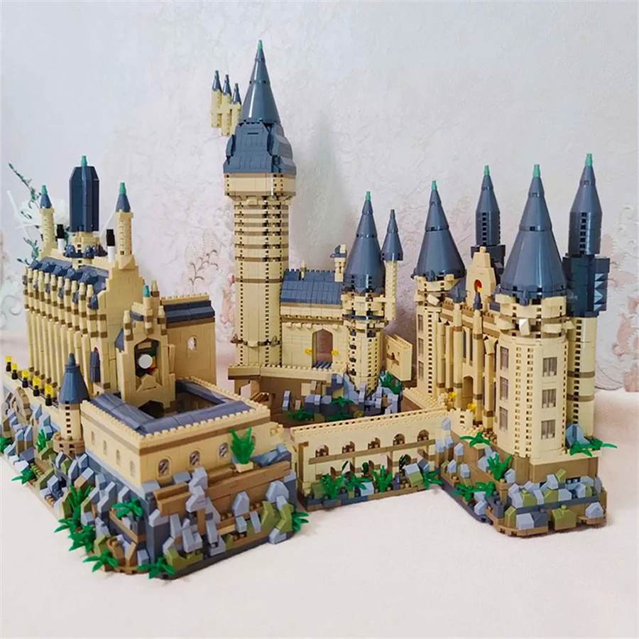 New Magic Castle Micro Building  Blocks Light Up Street View Architecture Creative MOC Model Kit  Kids Christmas Birthday Gifts