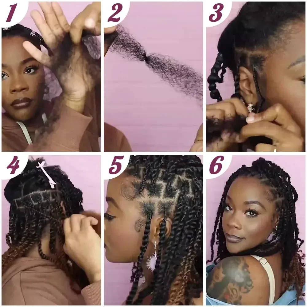 Extensions de cheveux humains Afro crépus en vrac QVR expédition locale américaine noir naturel/marron léger pour tressage style usage quotidien