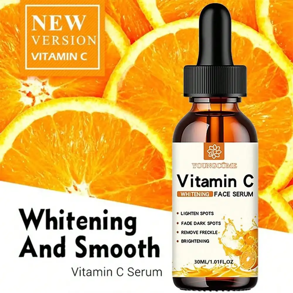 Vitamina c essência facial contém ácido hialurônico removedor de manchas escuras reparação hidratante essência anti-envelhecimento cuidados com a pele facial 30ml