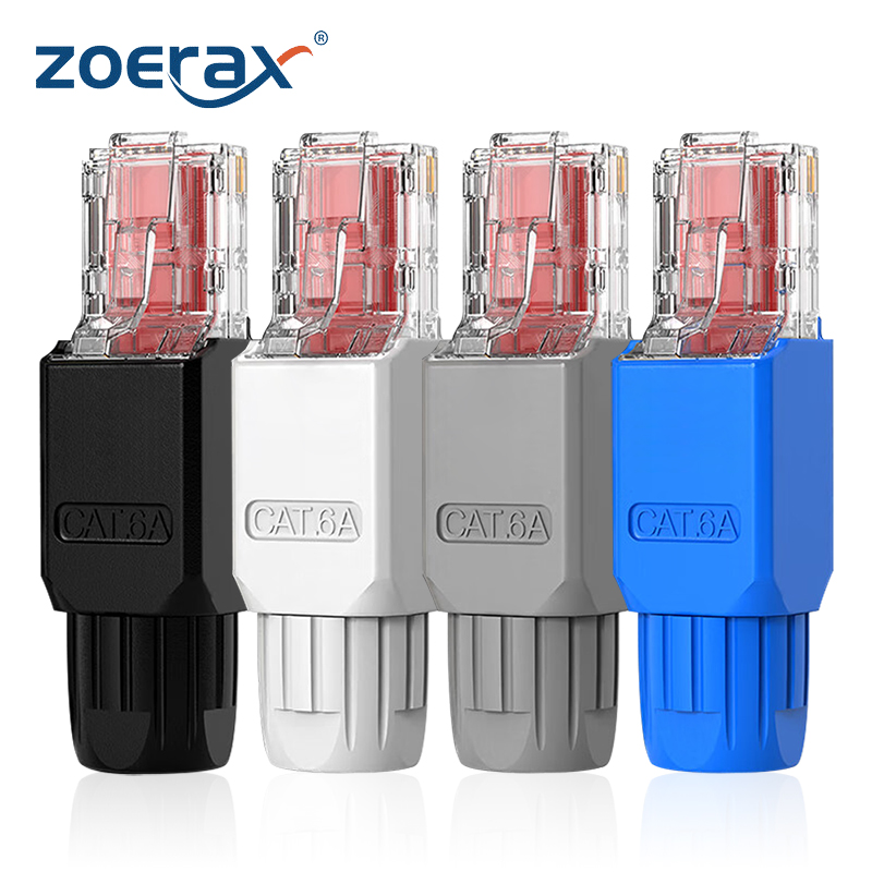 ZoeRax 1 conector RJ45 sin herramientas, enchufe de terminación de campo CAT6A CAT5E CAT6, herramienta RJ45, enchufe Modular chapado en oro sin herramientas,