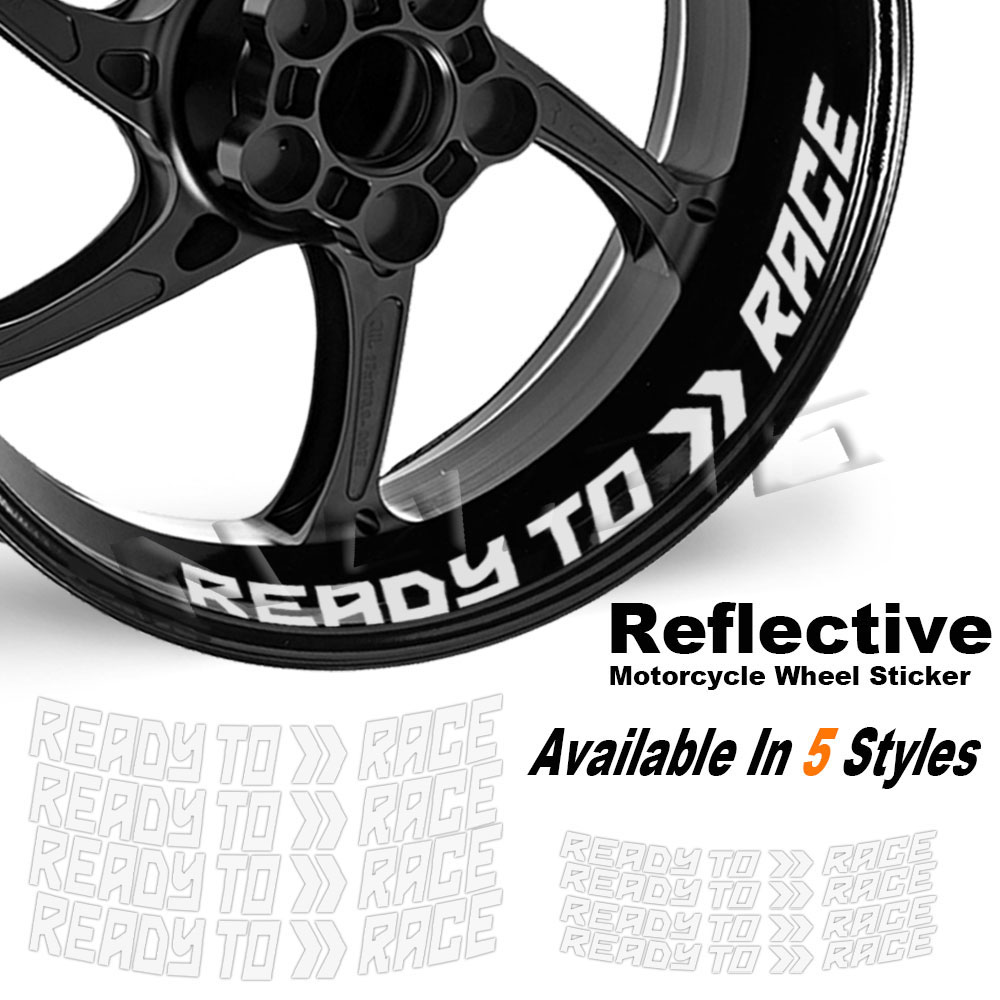 Pegatina reflectante para rueda de motocicleta, calcomanías para llanta, accesorios LISTO A RACE para KTM Adv Duke 390 690 790 890 1190 Rc 1290 Adventure