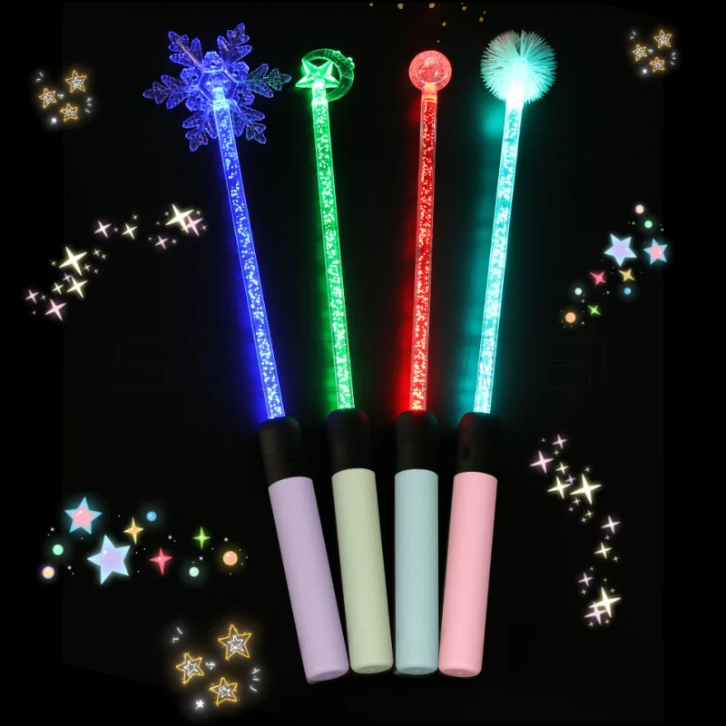 LED Bunte Licht Fiber Optic Stick Konzert Party Handheld Atmosphäre Prop Kinder Weihnachten Schneeflocken Stern Magic Glow Stick Geschenk