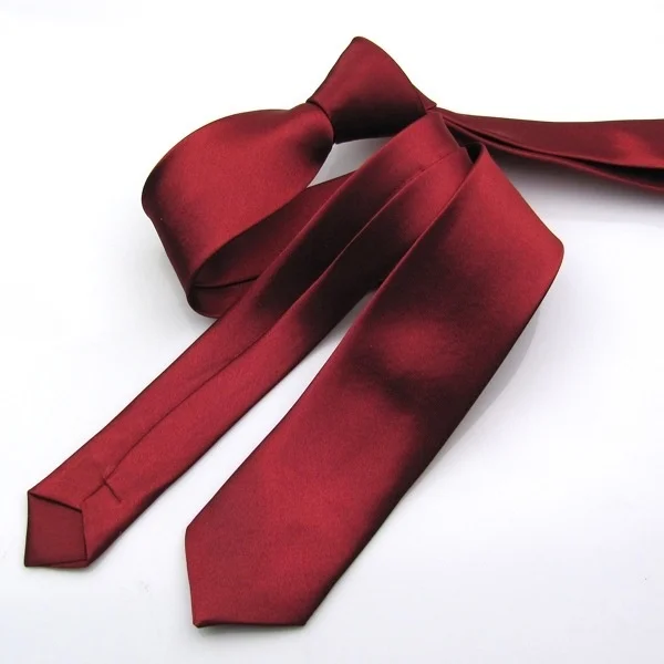 Corbata roja ajustada con punta de flecha informal estrecha, corbata negra delgada para hombre de 5cm, accesorios sencillos para fiesta, corbatas formales a la moda