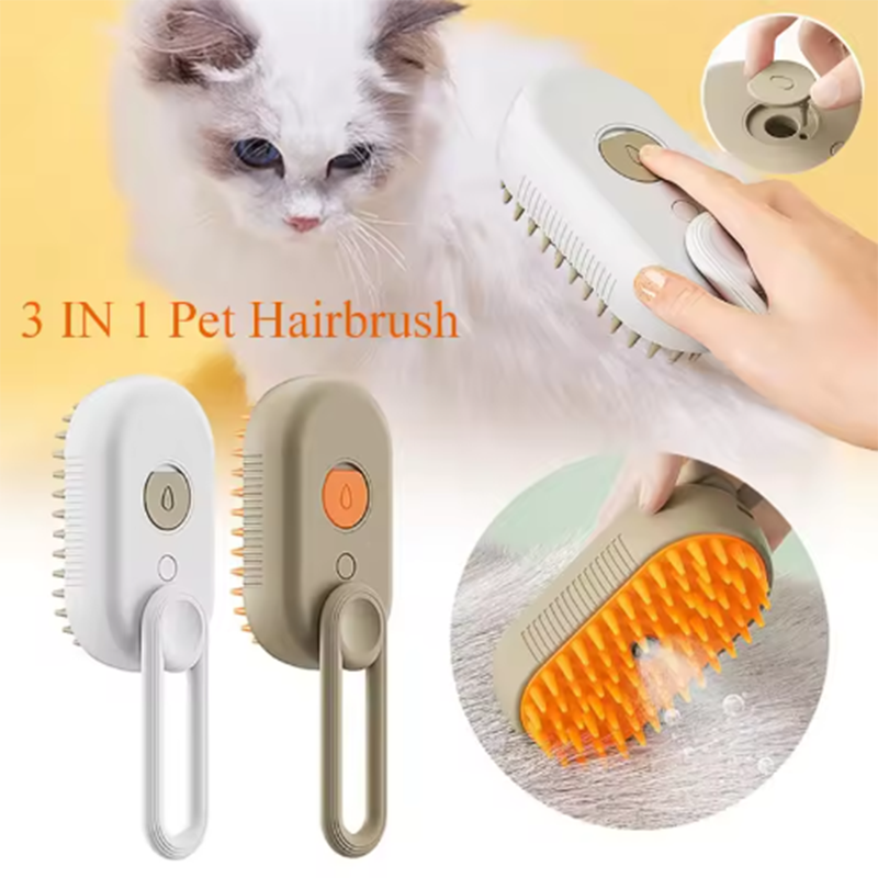 Heiße Katze Hund Haustier Spray Massage Pinsel Eine Taste Dampf Spray Klapp Drehbare Schwimmende Haar Bad Haar Entfernung Pinsel Kamm