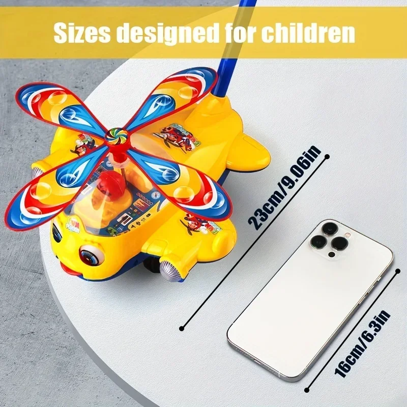 Brinquedo interativo do andador do bebê com punho do impulso para crianças meninos e meninas crianças, design destacável do carro do brinquedo do avião com roda