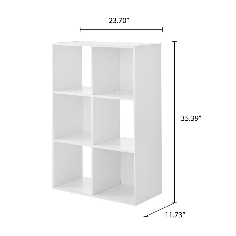 White 11" 6-Cube Storage Organizer
