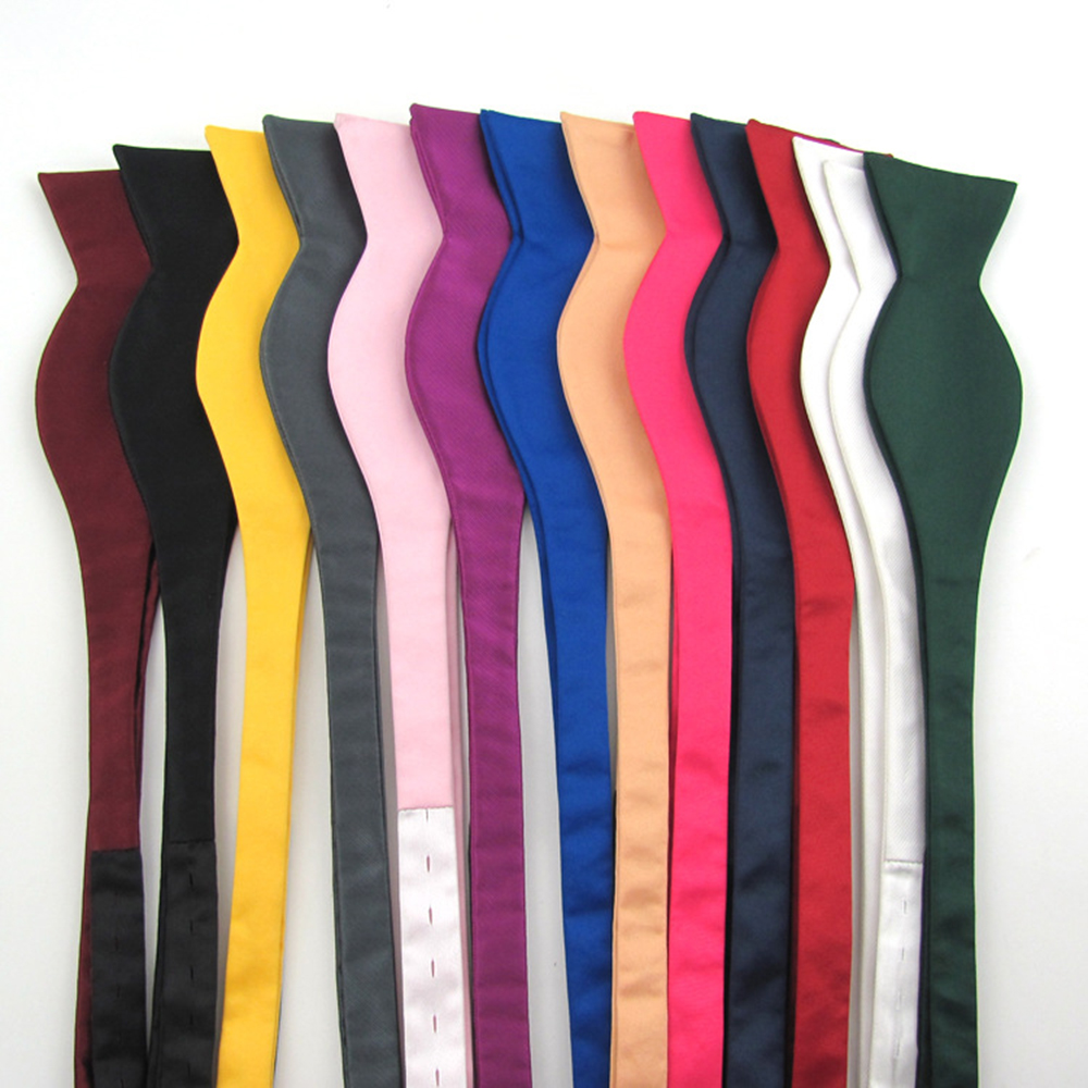 บุรุษผ้าไหมซาตินปรับ Bowties Bow Tie สีทึบ Vintage Bowtie ผู้ชายคลาสสิกธุรกิจงานแต่งงาน Ties Bowknot ของขวัญ