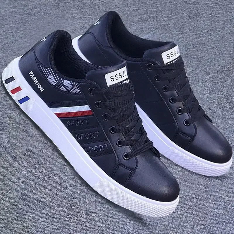 Männer Turnschuhe Casual Schuhe Männer Wohnungen Zapatillas Hombre Leichte Pu Leder Atmungsaktive Schuh Herren Weiß Sport Tenis Schuhe