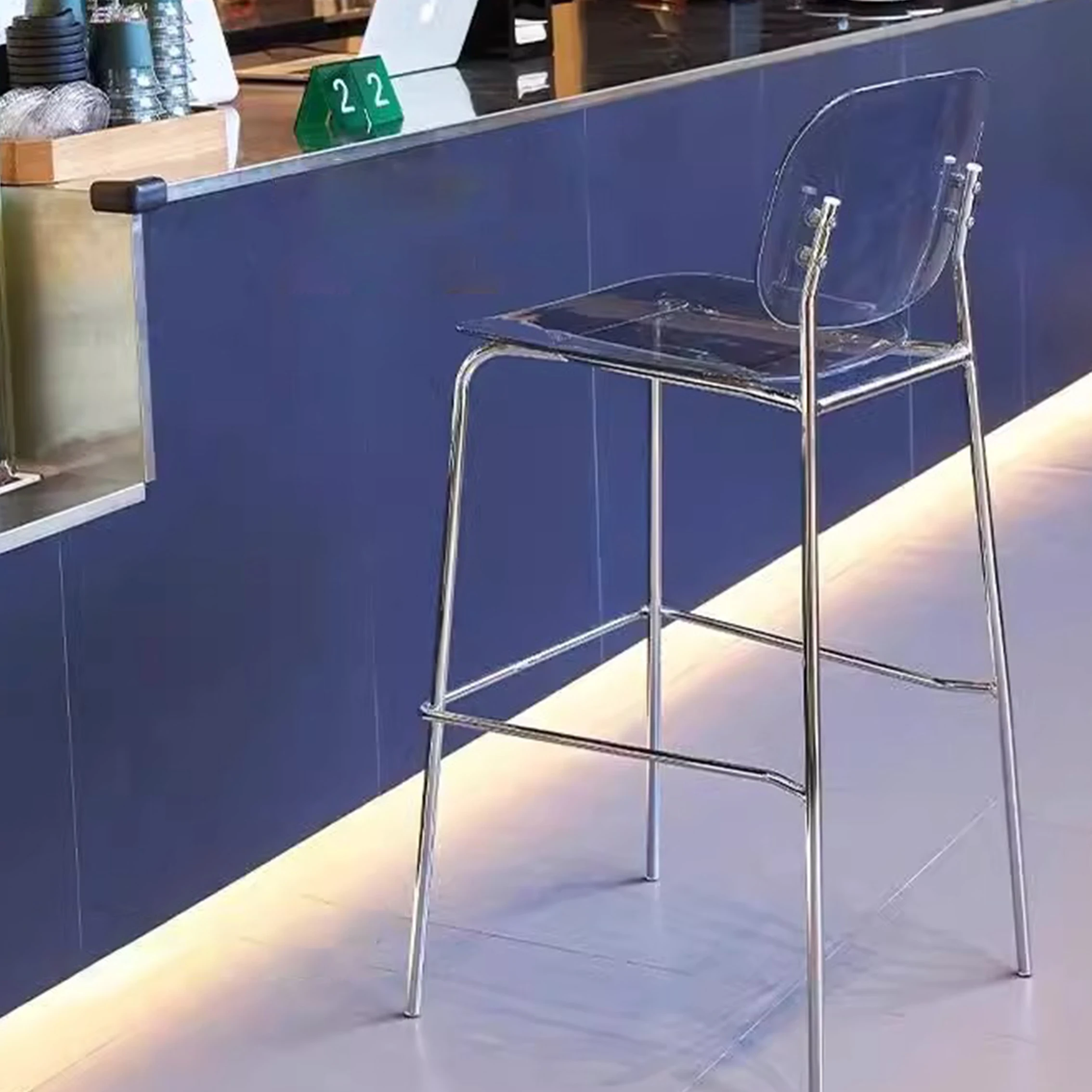 Simple Modern High Counter Height Bar Chairs Plastic Height Bar Chairs Stools for Kitchen Restaurant Table Bar Stools