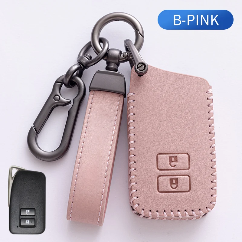 Casing kunci jarak jauh mobil kulit asli untuk Lexus UX ES UX200 UX250h ES200 ES300h ES350 US200 US260h penutup pemegang gantungan kunci pintar
