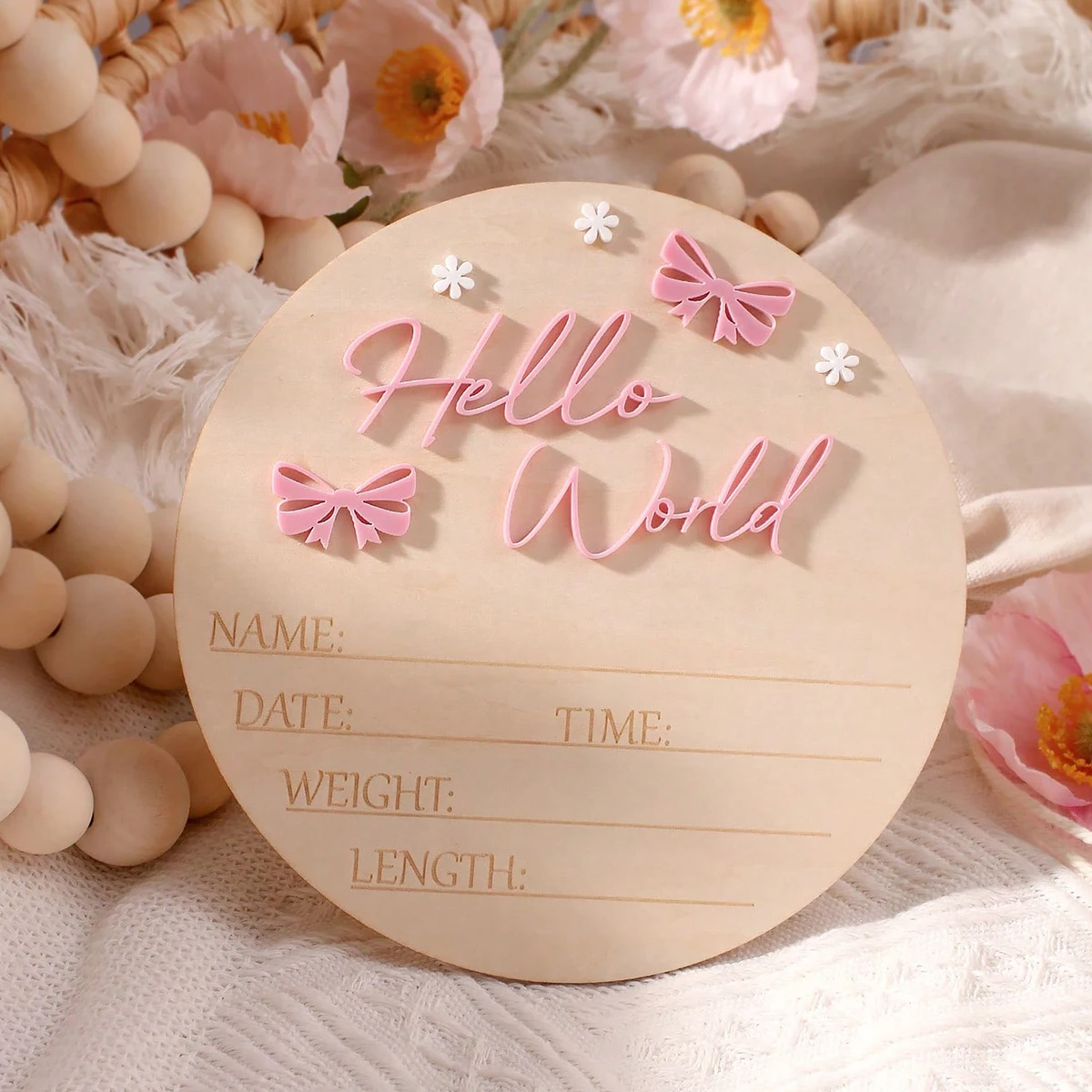 Ylsteed hello world noworodek imię znak zakurzony różowy motyl gwiazda deco dziecko urodzenie ogłoszenie znak dla szpitala noworodka rekwizyty