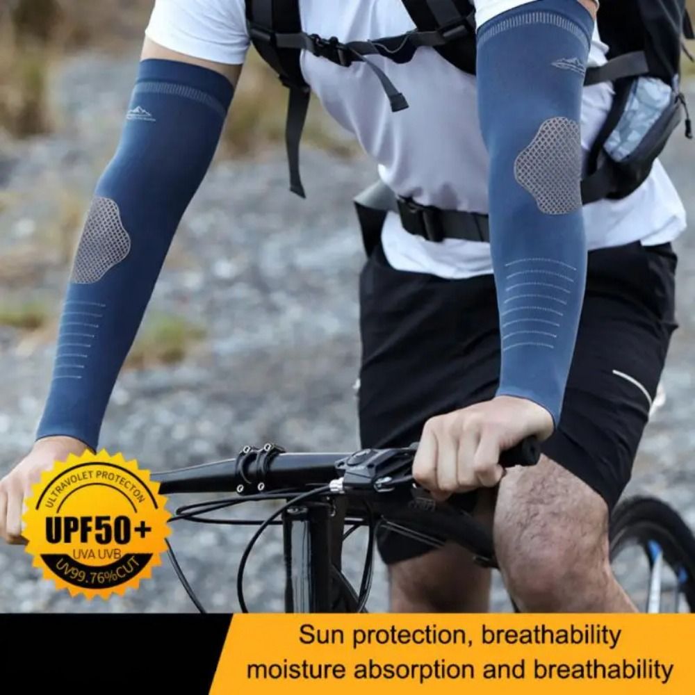 2 STUKS Ijs Zijde Zonnebrandcrème Mouwen heren Fietsen Sport Elastische Armbeschermers sneldrogend Zweetabsorberend Koelmouwen Cover