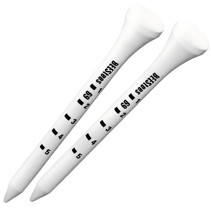 50 個の木質ゴルフ度スケール ティー 83 ミリメートル摩擦軽減サイドスピンゴルフティー白と黒の調整可能な深さ