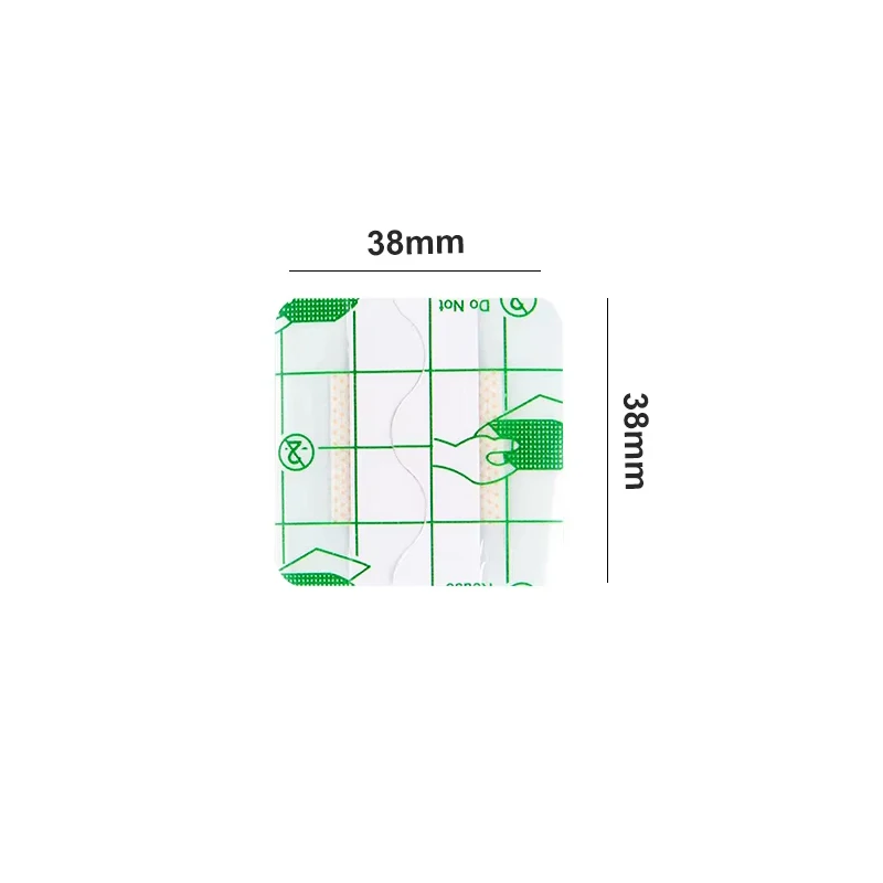 50 pièces 38*38mm Transparent PU carré pansement adhésif imperméable pansement autocollant de protection