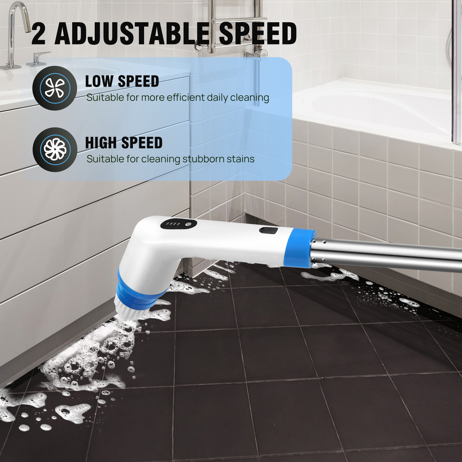 10-in-1 Cordless Electric Cleaning Brush Multifunctional Spin Scrubber Kitchen Bathroom Cleaning Brush Rotary Cleaner 3 Colors