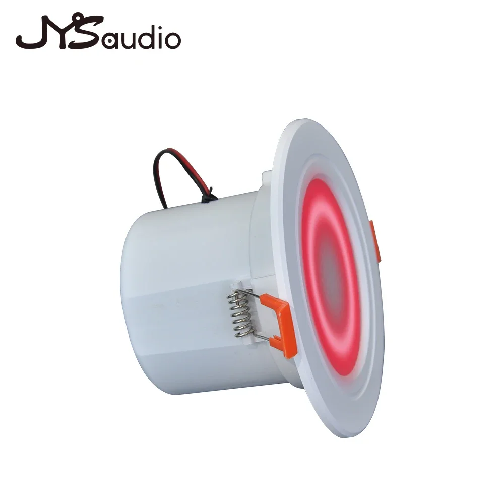 2.5 นิ้ว LED มินิบลูทูธไฟ LED เพดานลําโพงลําโพงเพดานดาวน์ไลท์สีสันสดใสเพดานหรี่แสงได้โคมไฟเพลงลําโพง