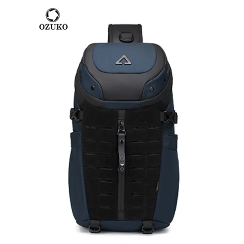 Ozuko bolsa de peito masculina de grande capacidade, bolsa crossbody à prova d'água para viagem curta, bolsa de ombro fashion nova