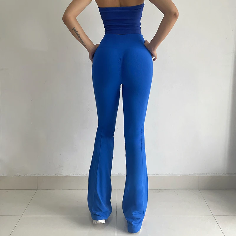 Fast-drying High-waisted Yoga Bell-bottoms Tight-fitting Long-legged Stretch Leggings Hip-lift Running Slimming Athletic Pants