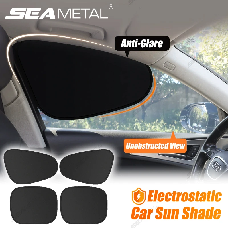 SEAMETAL-visera electrostática para ventana lateral de coche, cortinas parasol de 4 capas, antideslumbrante, bloqueador UV, cubierta de protección solar automática
