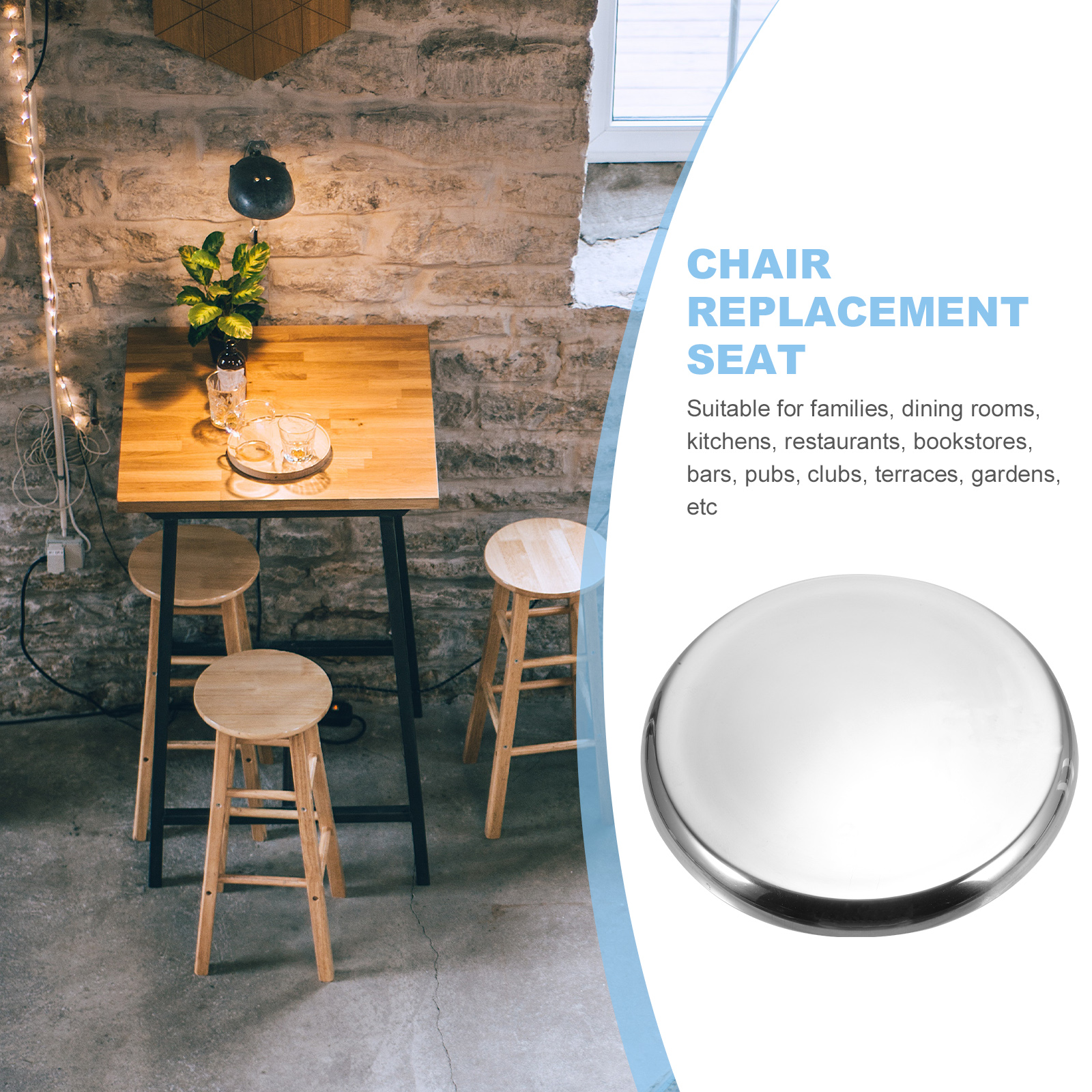 Bar Stool Replacement Seat Chairs Stainless Steel Seats Round Stools Supply Cushion Student Revolving Chair Pad NEW Accessories