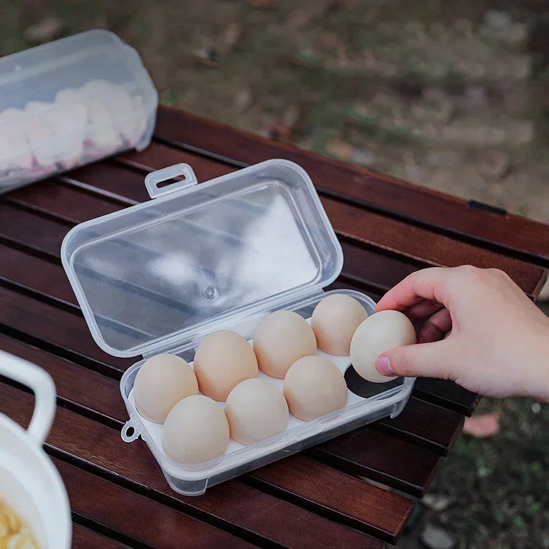 Scatola per uova portatile antiurto Contenitore per uova con griglie 3/4/8 Portauova Organizzatore da cucina trasparente per picnic da campeggio all'aperto
