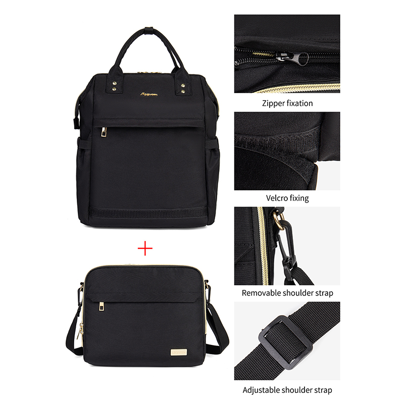 LEQUEEN 2 In 1 Folding Mommy Bag Large Capacity Mother Backpack Diaper Stroller Bags For Babies Diaper Bag Organizer Handbag