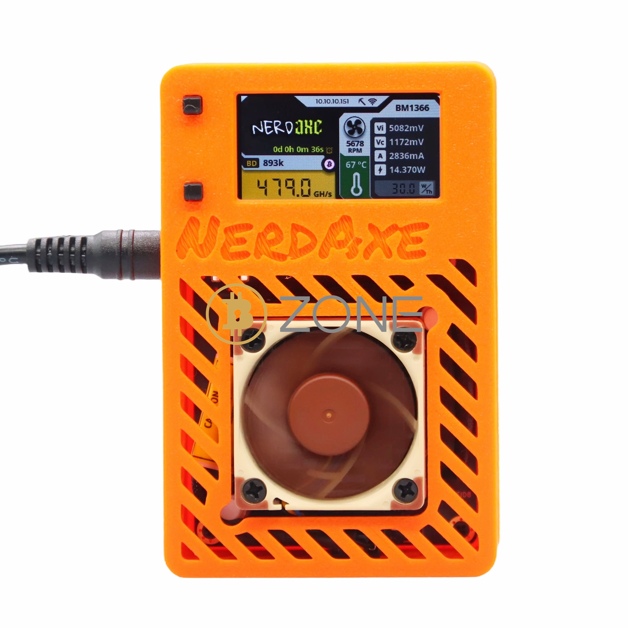 Bitcoin Miner NerdAxe com chip BM1366 ASIC ~ 500Ghs 12W com fonte de alimentação