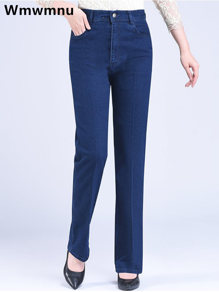 Baggy-Denim-Hosen mittleren Alters für Damen, lässig, große Größe 28–38, gerade Jeans, Mutter, hohe Taille, Stretch, Vaqueros, elegante Retro-Jeans