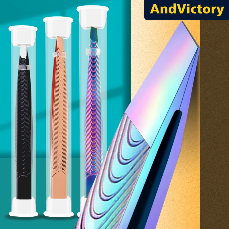 Pinzas profesionales para cejas para hombres y mujeres, recortador de barba, pestañas, cejas, Clip de depilación inoxidable, plumador para herramientas de maquillaje de pestañas faciales