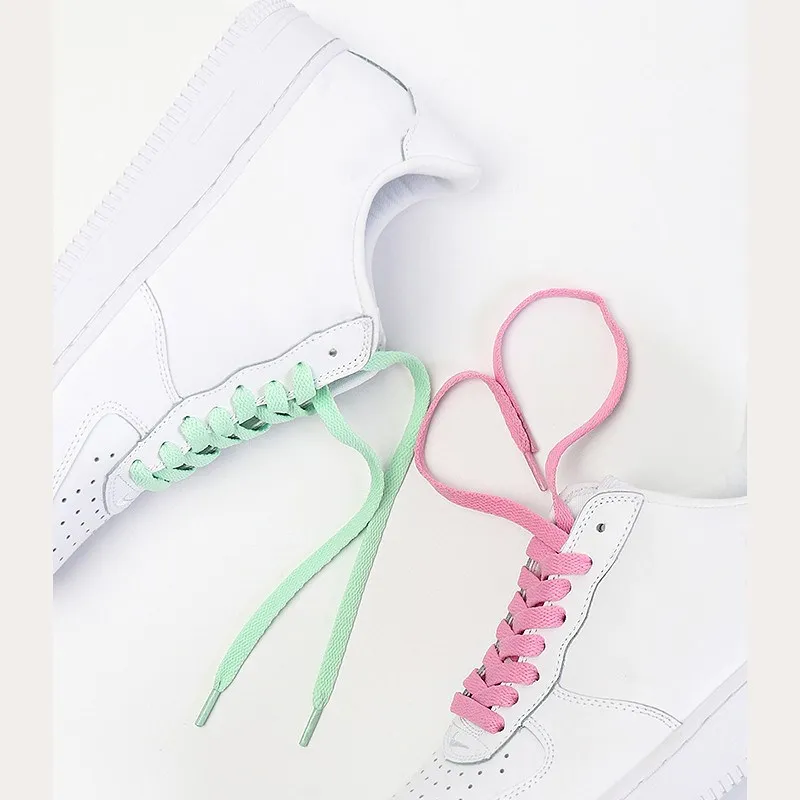Lacets de chaussures classiques unisexes, lacets lumineux plats, cordes de chaussures décontractées, monochromes, adaptées à la mode, accessoires de sport, 1 paire