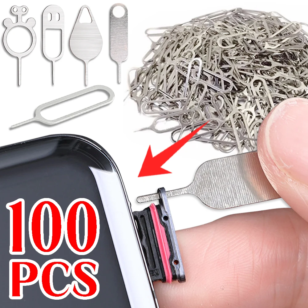 30-100 stücke Universal Sim Karte Tray Entfernung Eject Pin Werkzeug Edelstahl Nadelöffner Auswerfer für IPhone/Samsung/Xiaomi/Huawei