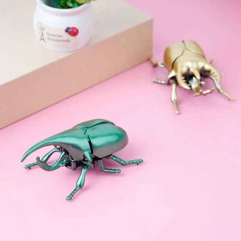 3 個ゼンマイカブトムシクリエイティブいたずらアニメーション昆虫モデルスカラベカブトムシ子供のバトルゼンマイおもちゃ