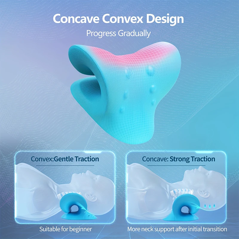 Dispositivo de tracción Cervical relajante para cuello y hombros, para alivio del dolor TMJ, alineación de la columna Cervical, almohada quiropráctica