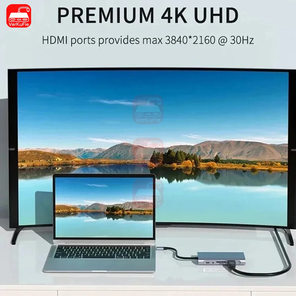 USB C HUB 4K 30Hz Typ C zu HDMI-kompatibel USB 3.0 Adapter 11 in 1 Typ C HUB Dock PD 87W USB C Splitter für MacBook Pro Air