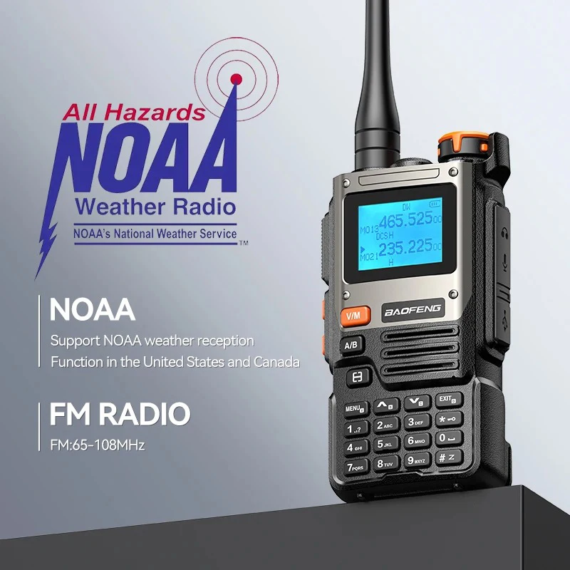 Baofeng UV-K61 Walkie Talkie Seven Bands VHF UHF Air Band 999Ch Double Wait Wireless Freq Copy NOAA FM Ham Radio Noise Cancel