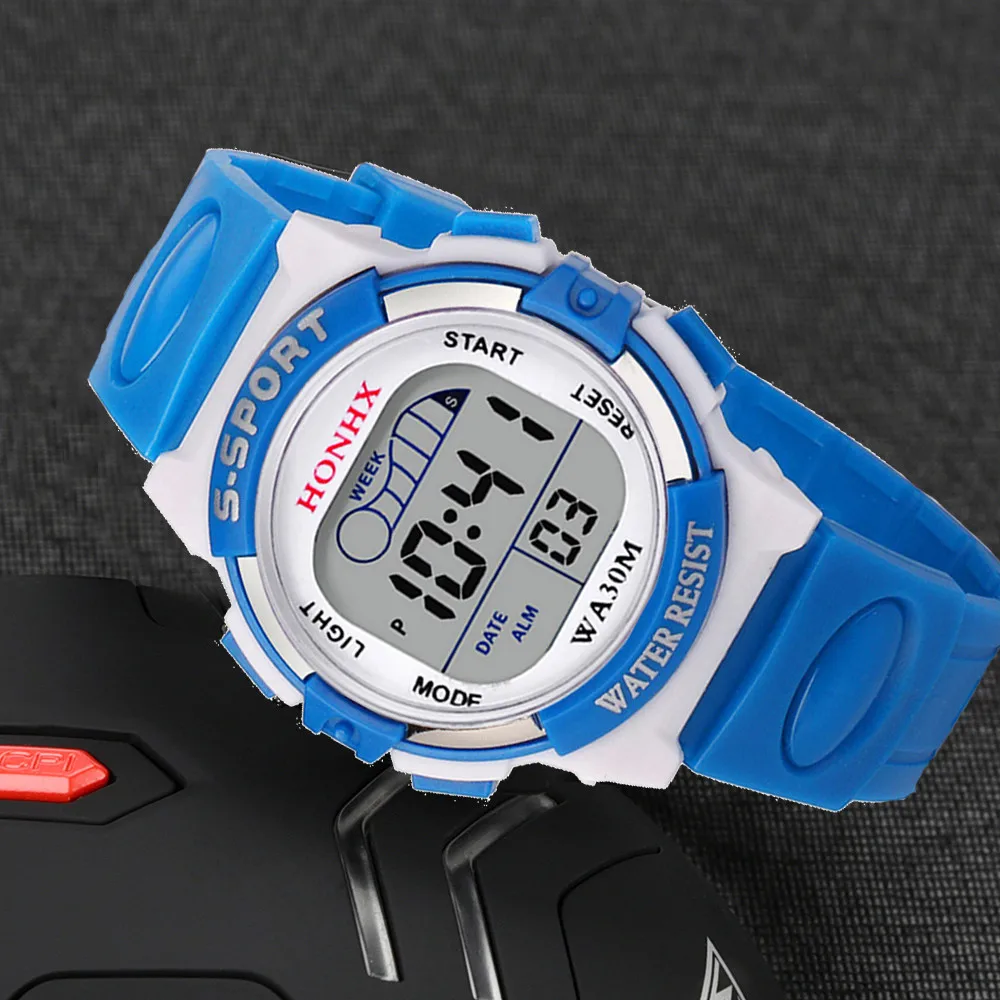 Crianças à prova dwaterproof água meninos digital led relógio esportivo crianças alarme data relógio presente crianças relógios casuais pulseira