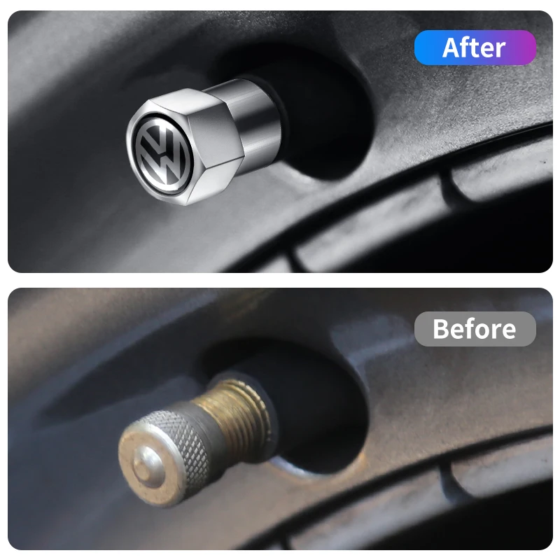 4 Stücke Auto Reifen Ventilkappen Emblem Metallkappe Fall Zubehör Auto Styling Für Volkswagen MK6 MK5 MK4 MK7 Golf-4 5 6 7 Passat Ibiza